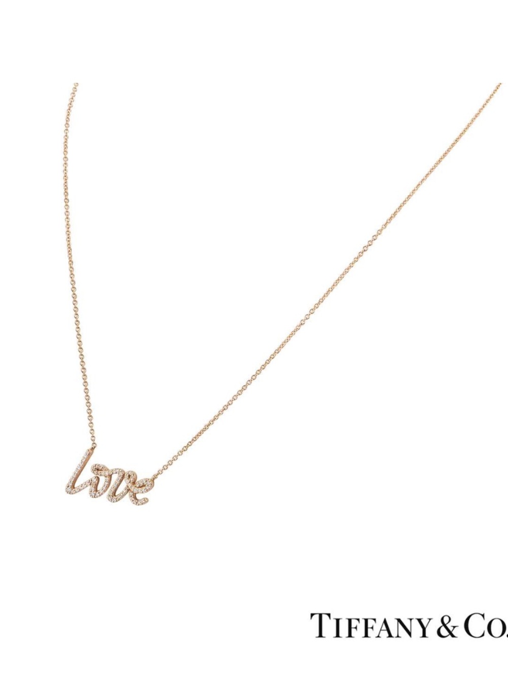 Tiffany & Co. Paloma's Graffiti Love Pendant Necklace 18K Yellow Gold/Diamonds - Picture 3 of 12